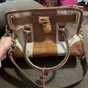 Micheal Kora Hamilton walnut brown, croc leather, purse